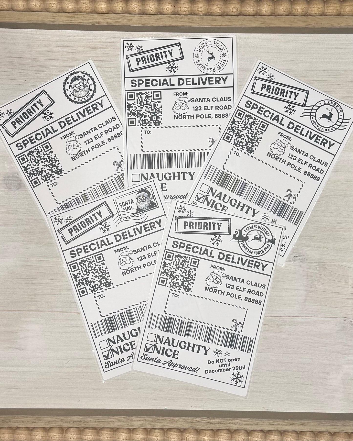 North Pole Express Shipping Label - Printed Labels