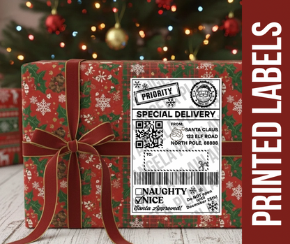North Pole Express Shipping Label - Printed Labels
