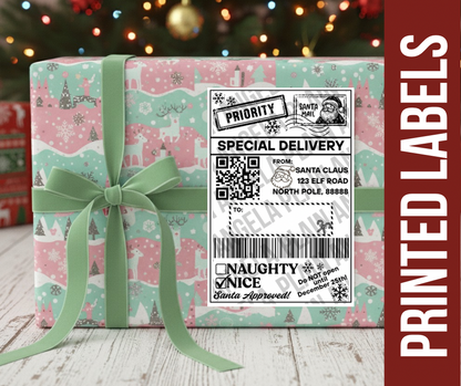 North Pole Express Shipping Label - Printed Labels