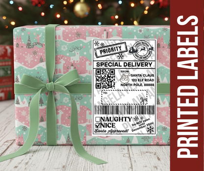 North Pole Express Shipping Label - Printed Labels
