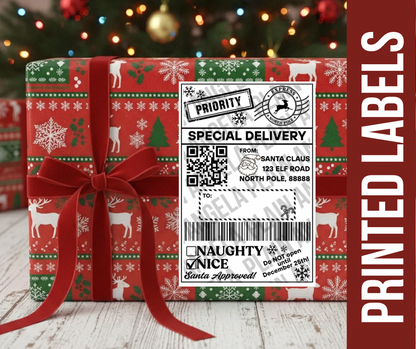 North Pole Express Shipping Label - Printed Labels